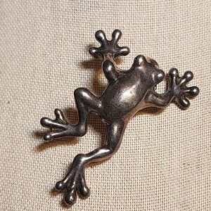 Vintage Bat-Ami Sterling Silver 925 Frog Brooch  Animal Whimsical READ